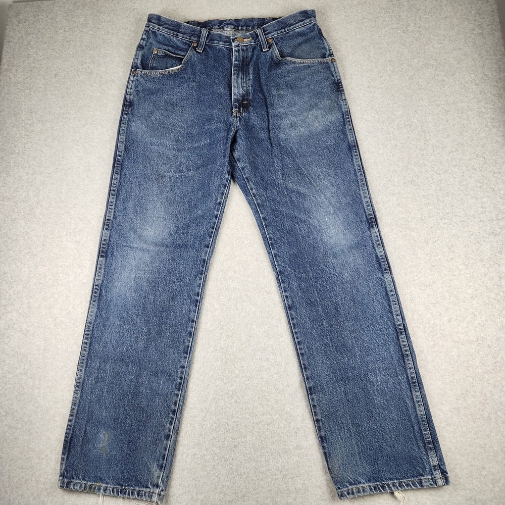 Wrangler‎ Men's 34x32 Regular Fit Blue Denim Jeans Premium Quality